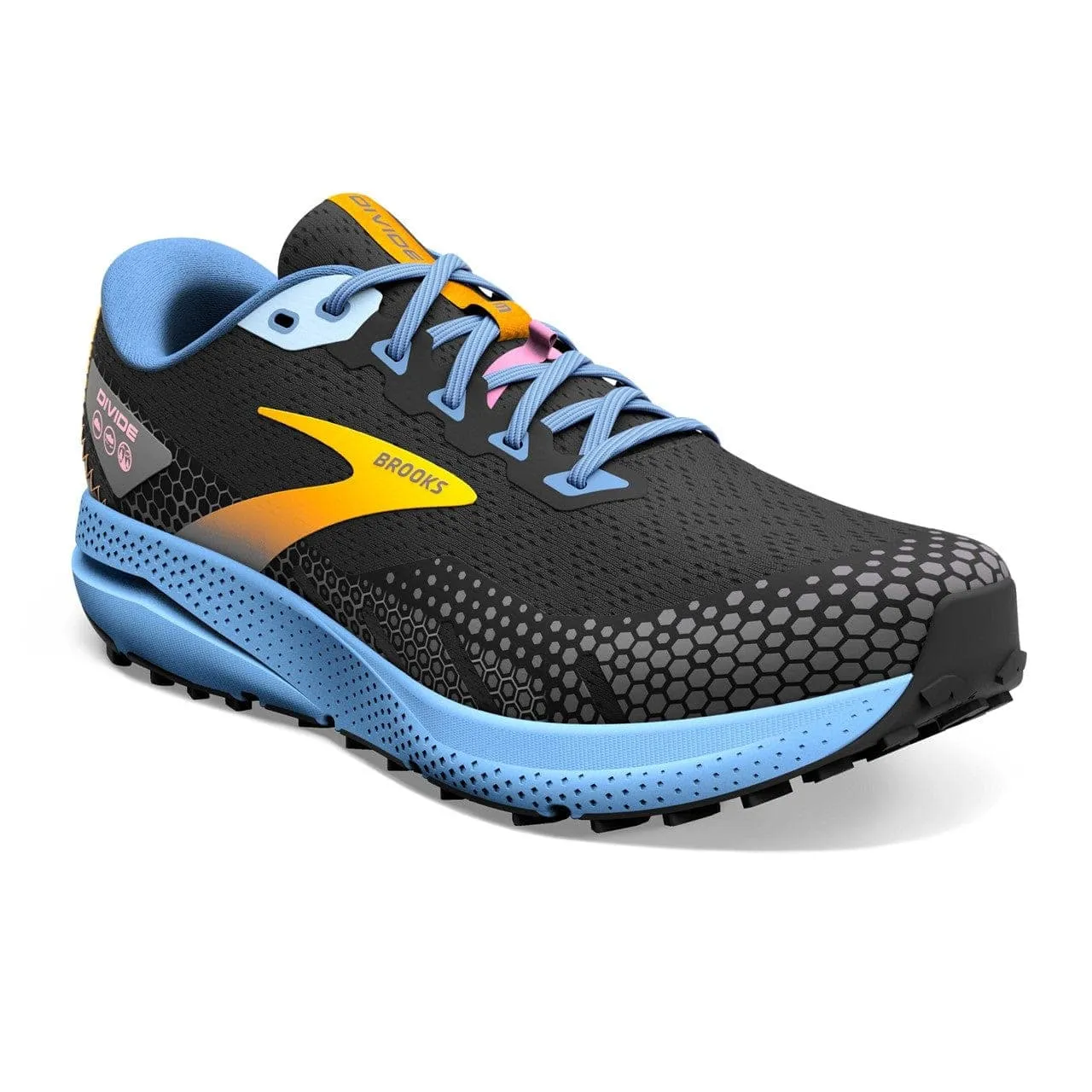 Brooks Divide 3 (Women's) - Black/Blue/Yellow