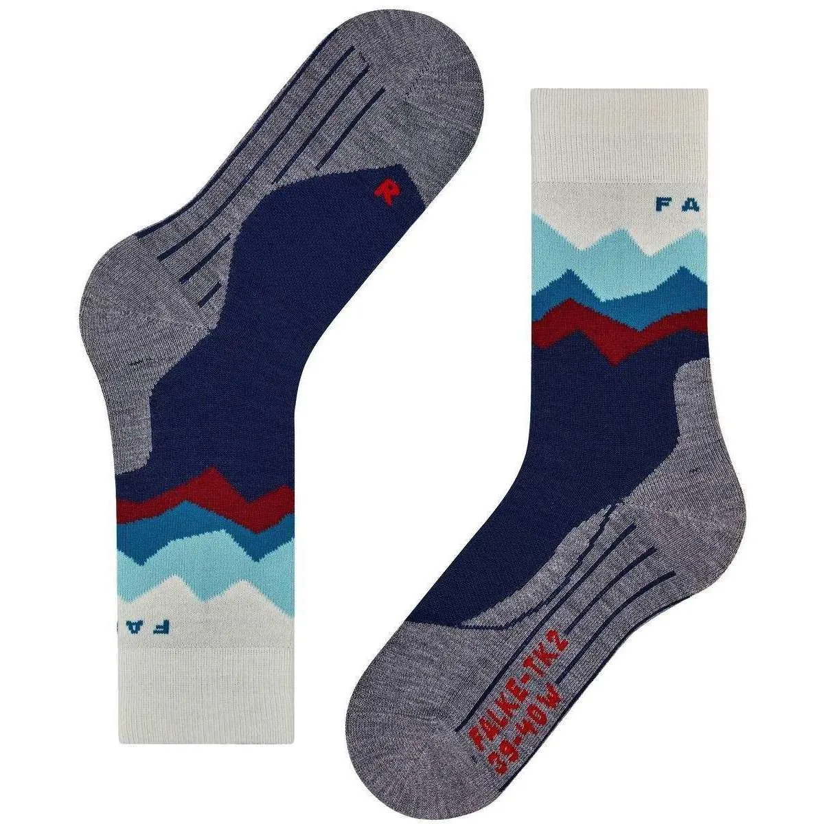 Falke Capsule Trekking TK2 Crest Socks - Dark Night Blue/White/Grey