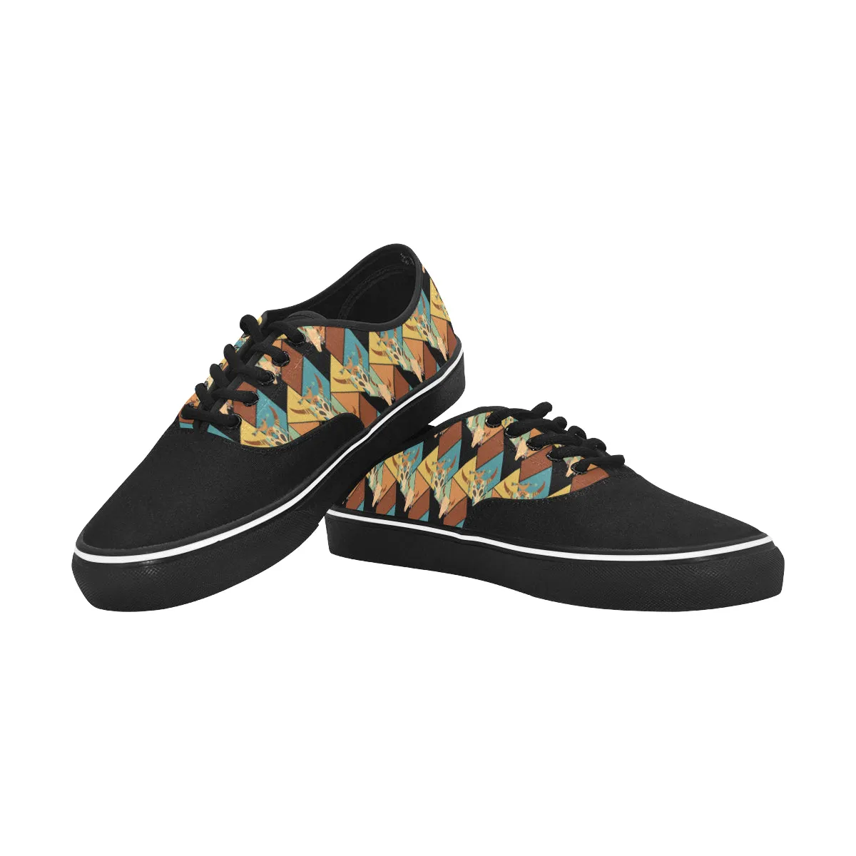 Men's Casual Skull Print Low Top Canvas Shoes