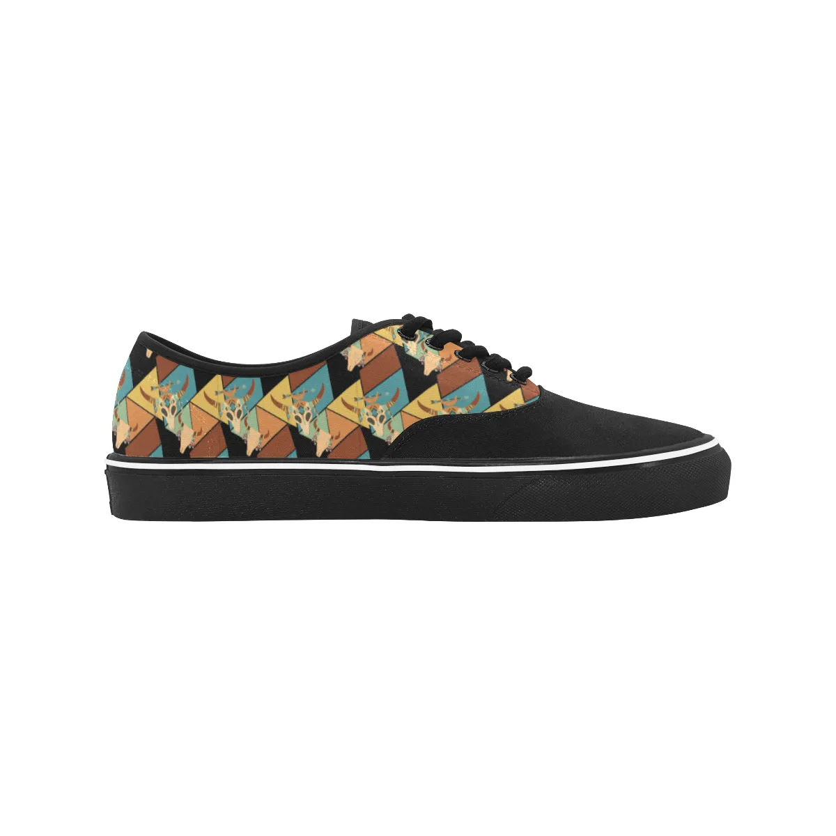 Men's Casual Skull Print Low Top Canvas Shoes