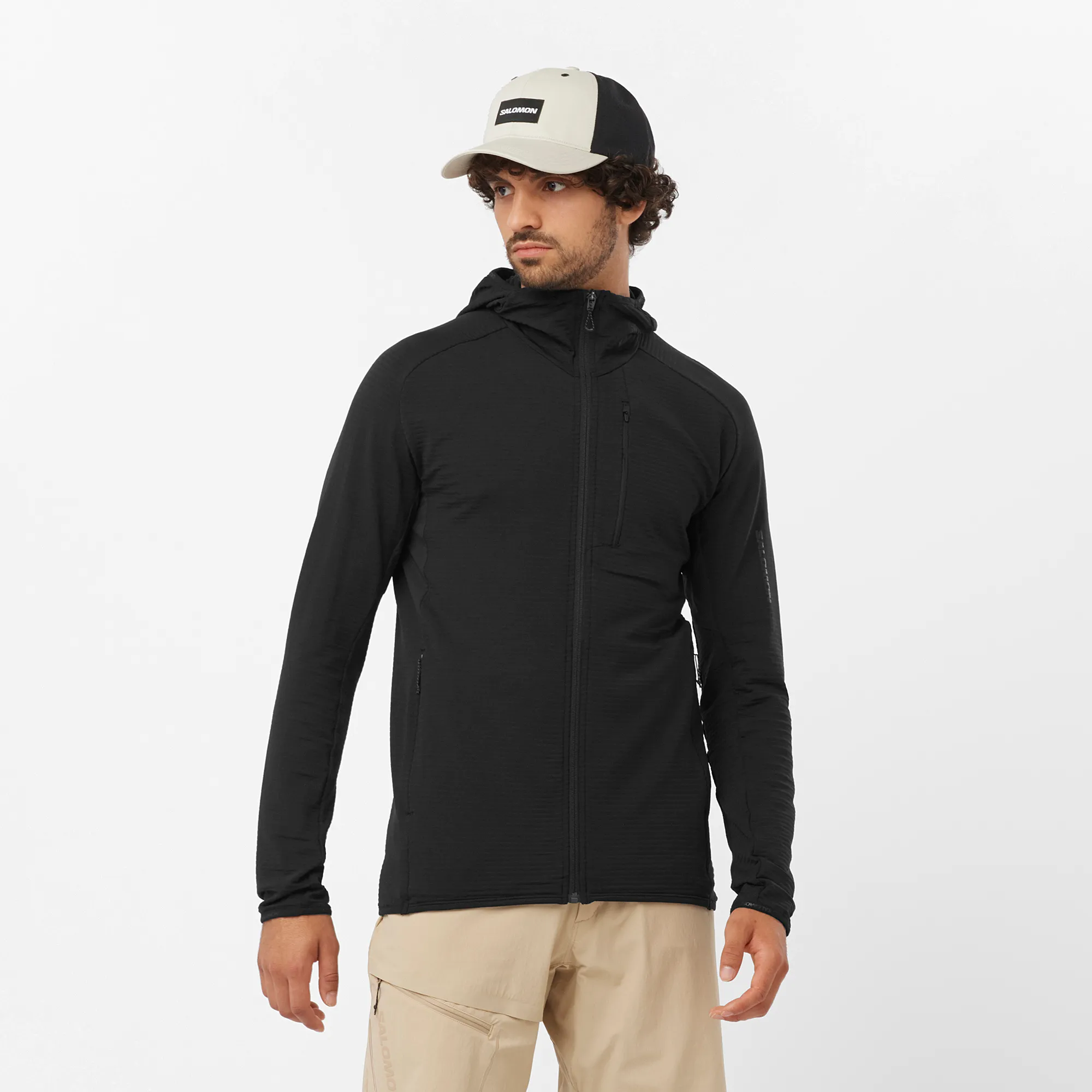 Men's Essential Lightwarm Hoodie (Deep Black)