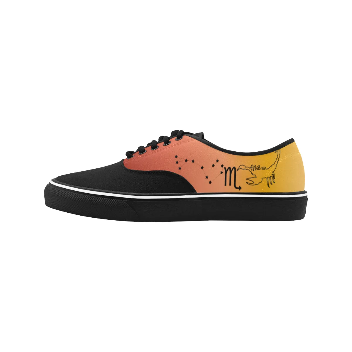 Men's Scorpio Zodiac Print Canvas Low Top Shoes