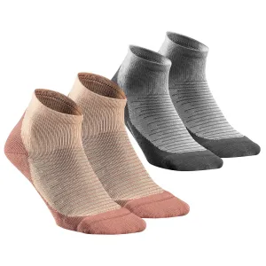 Sock Hike 100 Mid - Pack of 2 pairs - Coral and