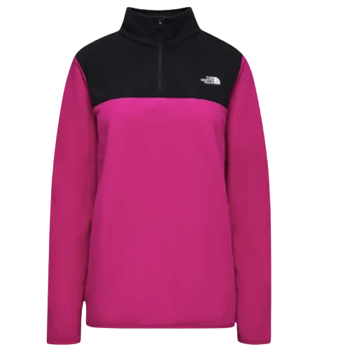 The North Face TKA Glacier Womens 1/4 Zip Fuschia Pink/TNF Black