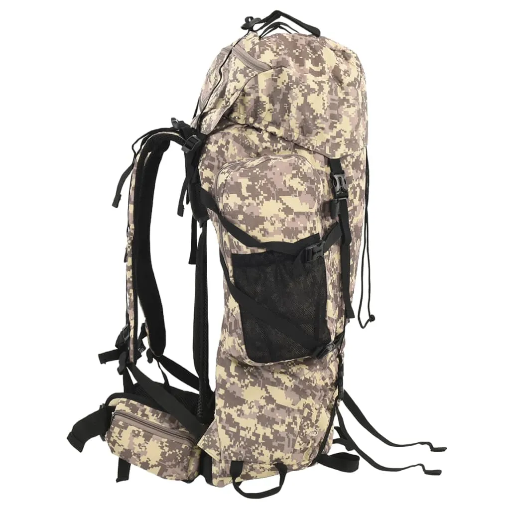 vidaXL Hiking Backpack Camel Brown Camouflage 80 L Oxford Fabric